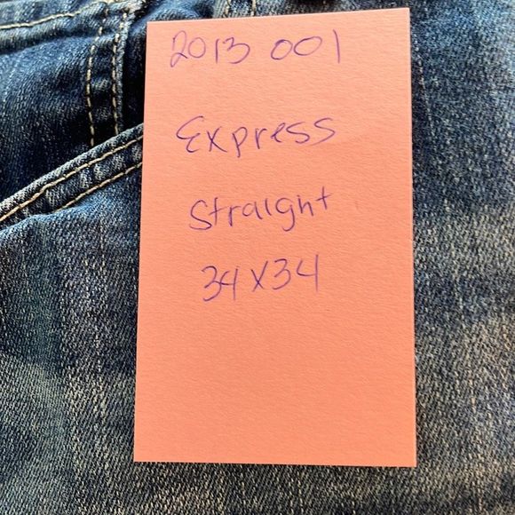 Express Jeans Mens 34x34 Kingston Classic Straight Leg Cool Fade Feathering - Picture 9 of 10